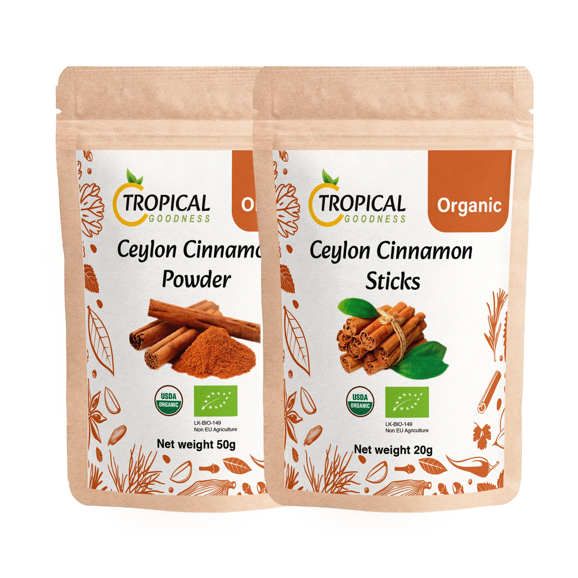 Craft Paper Pouch with Aluminium Inner Liner - with Label