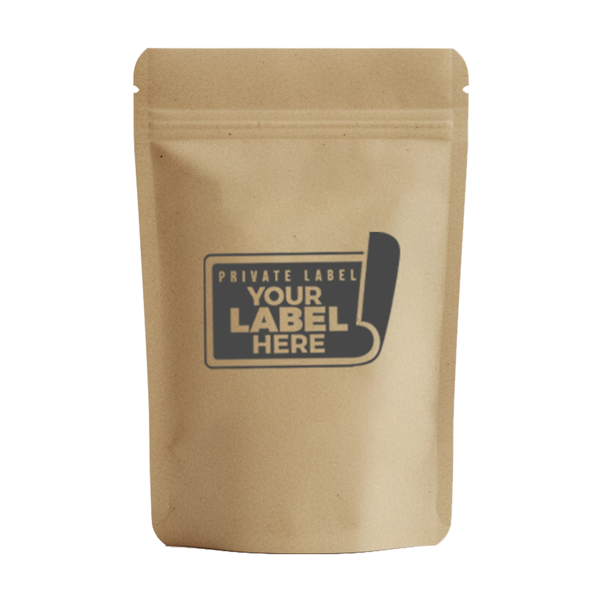 Printed Craft Paper Pouch With Printed Label