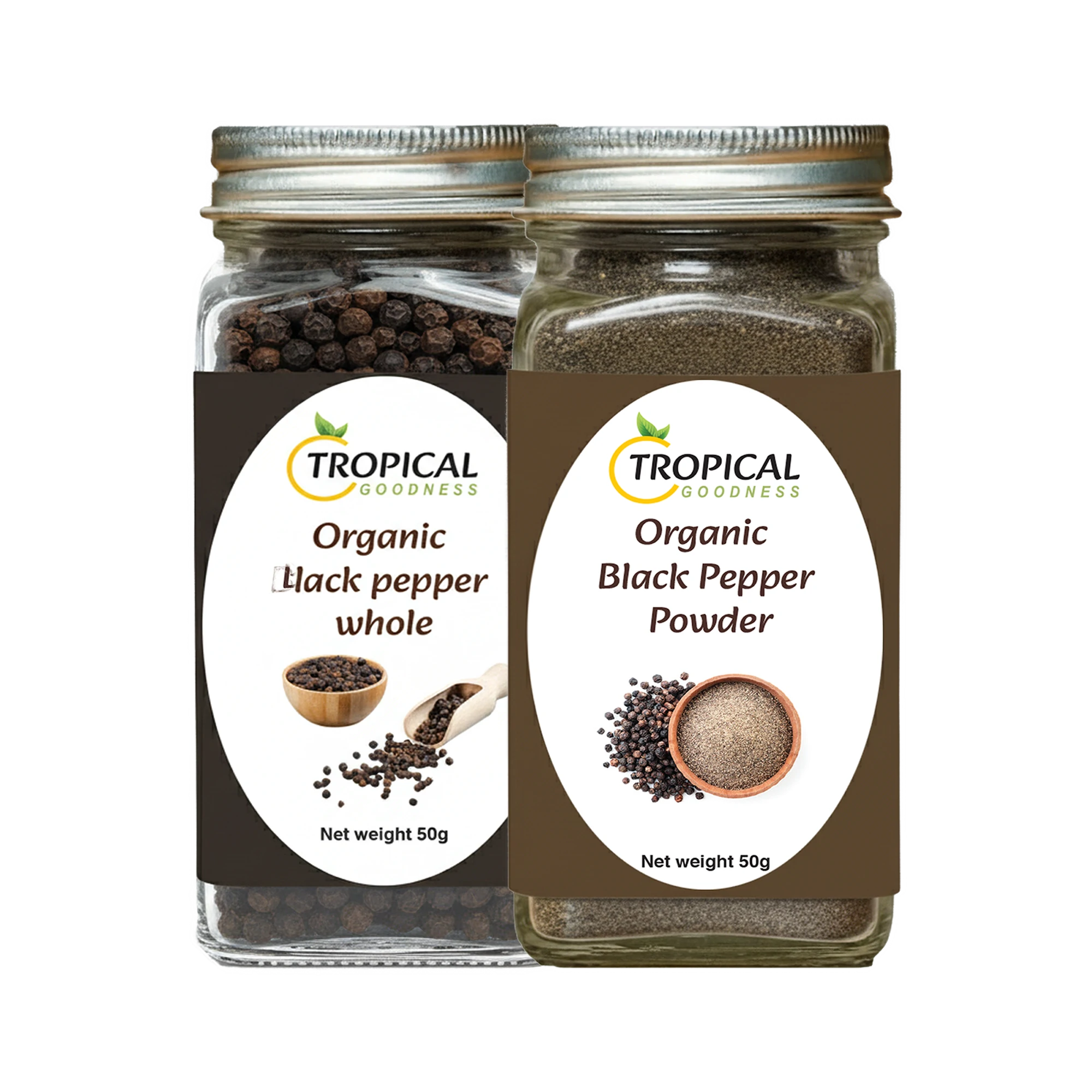 Square Glass Jar - with Label