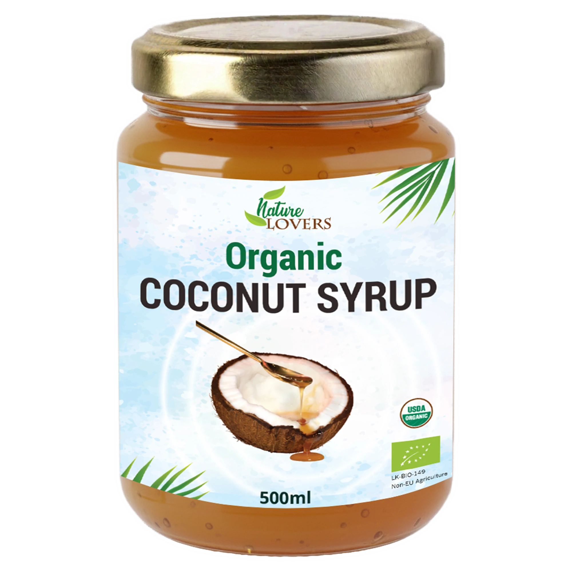 Coconut Syrup Glass Jar