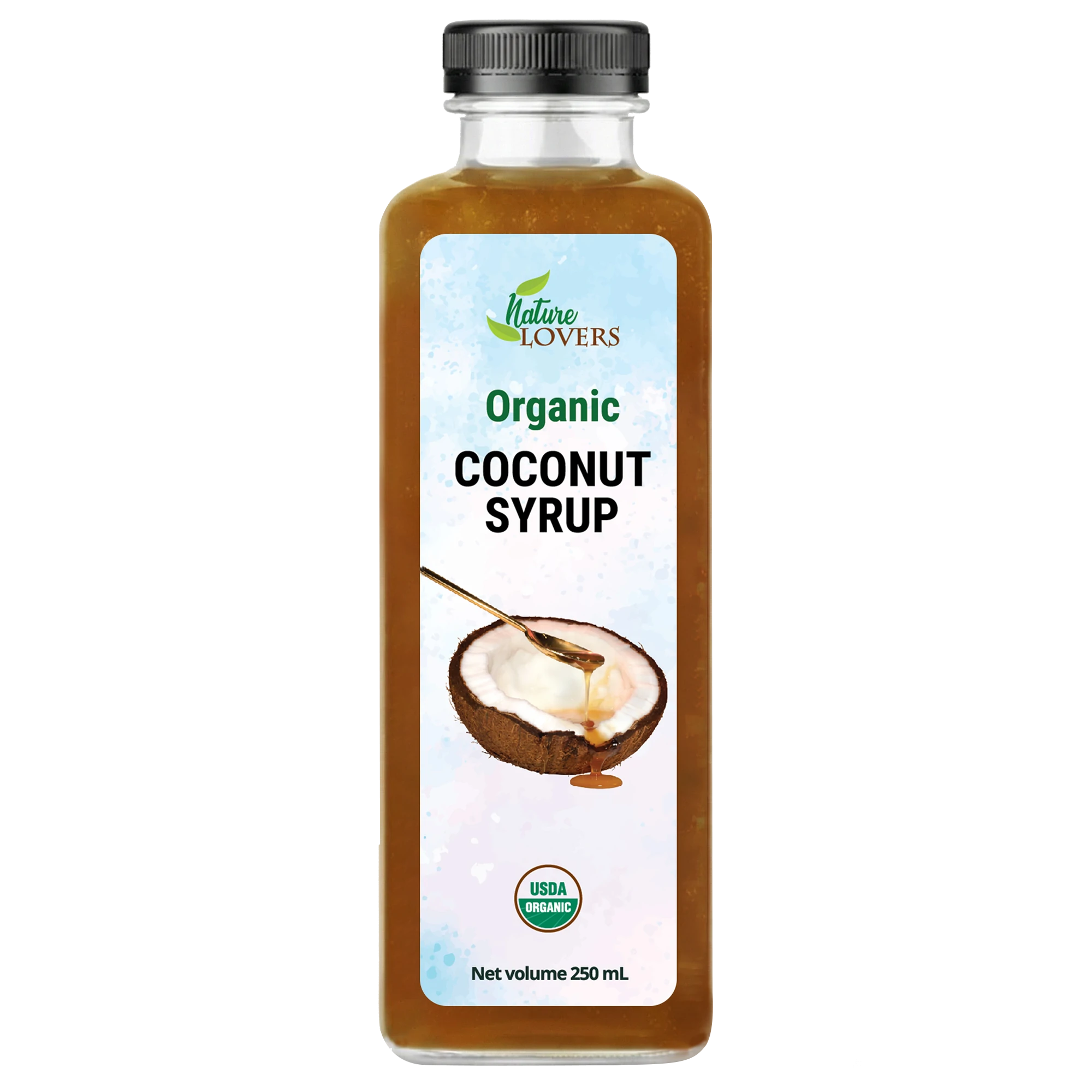 Coconut Syrup Square Glass Bottle