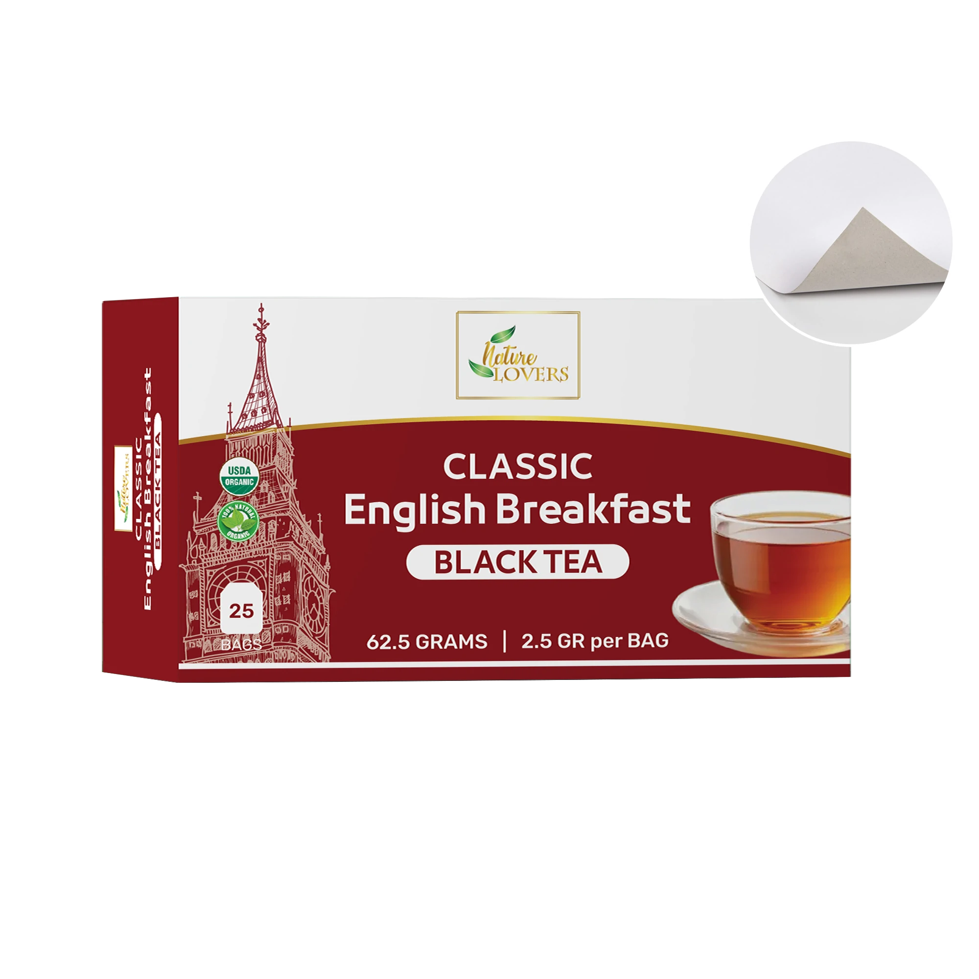 White Back Board Tea Box