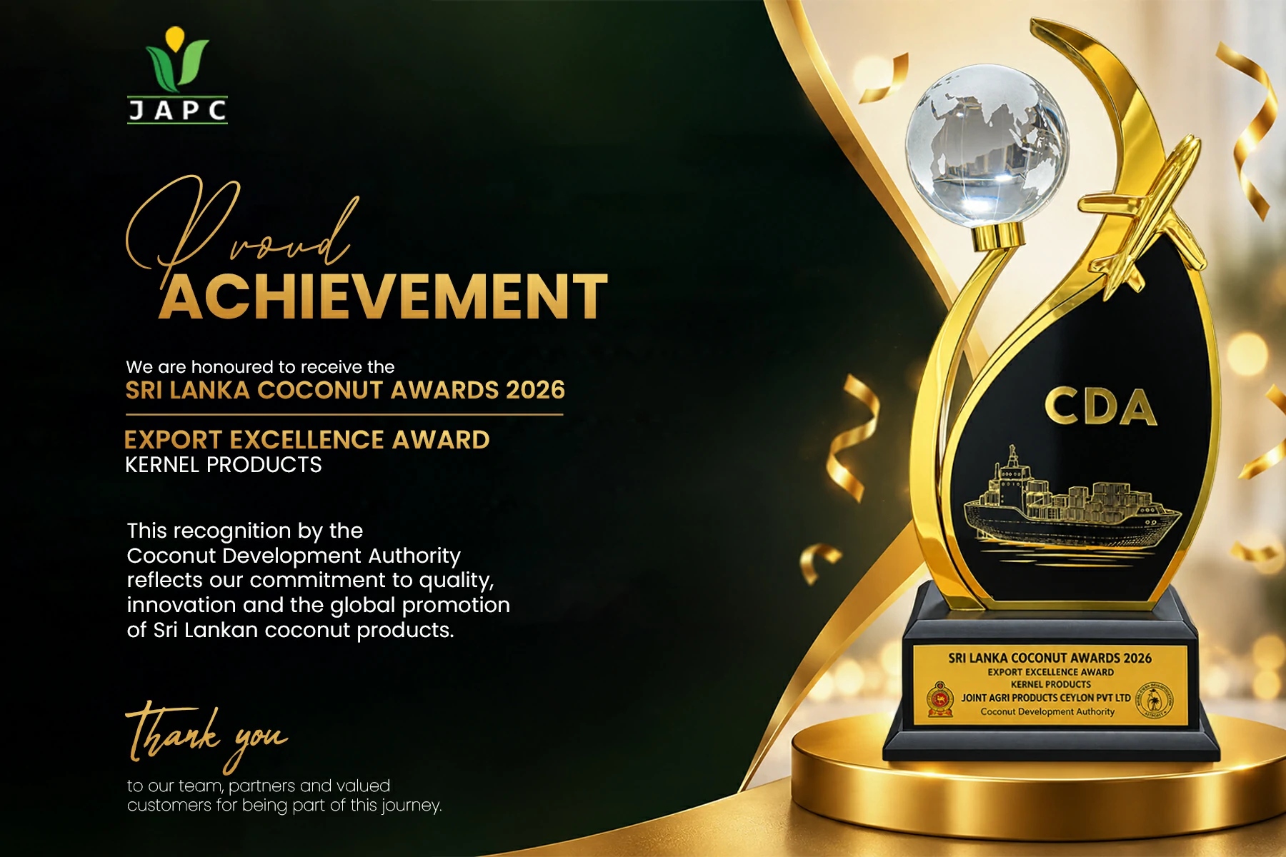 Coconut Development Authority Award